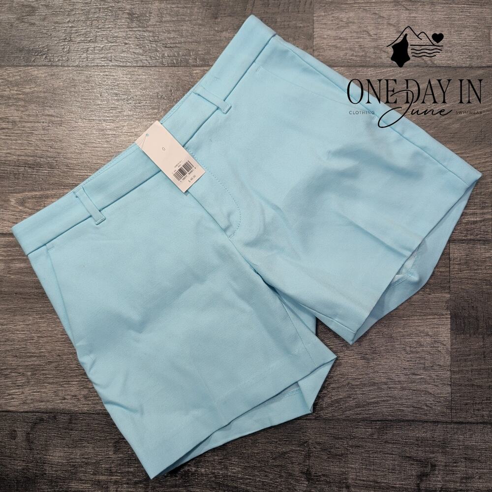 Banana Republic Flat Front Tailored Shorts Light Aqua Blue NWT Size 0